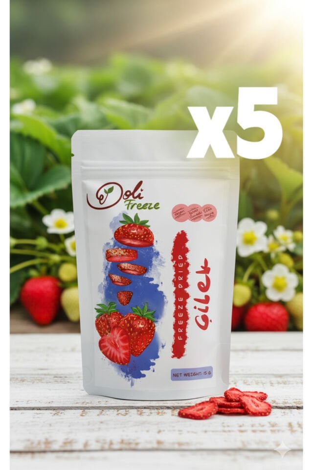 Dondurularak Kurutulmuş Çilek 5'li Set
